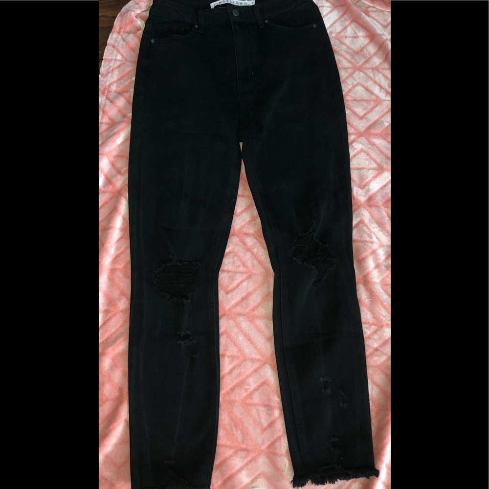 Black ripped jeans